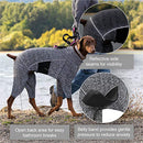 Kurgo Dog Onesie Body Warmer | Bodysuit for Dogs | Recovery Suit | Pet Pajamas | Reduce Anxiety | Contains Shedding | Leash Opening | Reflective | Stowe Base Layer | For Small, Medium, Large Dogs