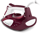 Rowenta DW5081RB 1725-Watt Micro Steam Iron Stainless Steel Soleplate with Auto-Off, 400-Hole, Red- Certified Rowenta Refurbished