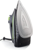 Rowenta DW6080 Eco-Intelligence 1700-Watt Energy Saving Steam Iron Stainless Steel Soleplate with Auto-Off, 400-Hole, Black