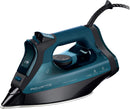 Rowenta DW7180 Everlast 1750-Watt Anti-Calc Steam Iron Stainless Steel Soleplate with Auto-Off, 400-Hole, Blue
