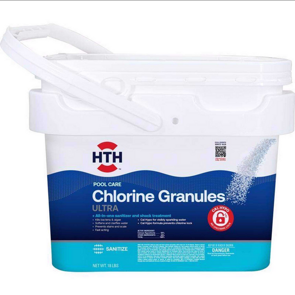 HTH 22008 Ultimate Mineral Brilliance Chlorinating Granules for Swimming Pools, 18 lbs