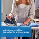 Rowenta Ultimate+ Steam Iron - Vertical Steam, Auto-off, Black & Blue DW8350