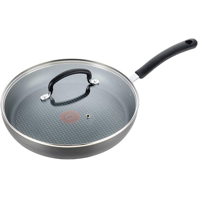 T-fal Dishwasher Safe Cookware Fry Pan with Lid Hard Anodized Titanium Nonstick