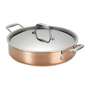 Lagostina Q5544764 Martellata Tri-ply Hammered Stainless Steel Copper Dishwasher Safe Oven Safe Stockpot / Casserolle Cookware, 5-Quart, Copper