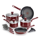 T-fal Enjoy 12 Piece Nonstick Cookware Set, Red