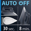 Rowenta Ultimate+ Steam Iron - Vertical Steam, Auto-off, Black & Blue DW8350