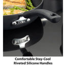 T-fal E76505 Ultimate Hard Anodized Scratch Resistant Titanium Nonstick Thermo-Spot Heat Indicator Anti-Warp Base Dishwasher Safe Oven Safe PFOA Free Saute / Fry Pan Cookware, 10-Inch, Gray