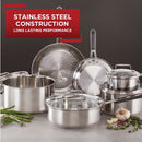 T-fal Expert Pro 12 Piece Stainless Steel Cookware Set, Dishwasher Safe