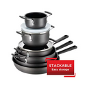 T-fal All-In-One Hard Anodized Dishwasher Safe Nonstick Cookware Set, 12-Piece, Black