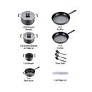 T-fal All-In-One Hard Anodized Dishwasher Safe Nonstick Cookware Set, 12-Piece, Black