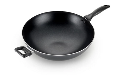 T-fal Pure Cook Nonstick 14-Inch Aluminum Wok with Helper Handle in Black
