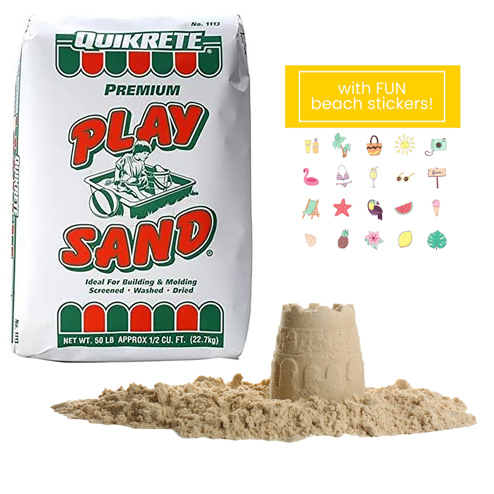 50 LB Premium Grade Quikrete Play Sand for Sandbox, Craft Sand, and Ge